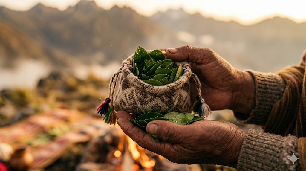 Bolsa de hojas de coca para primera lectura — energía propia del consultante