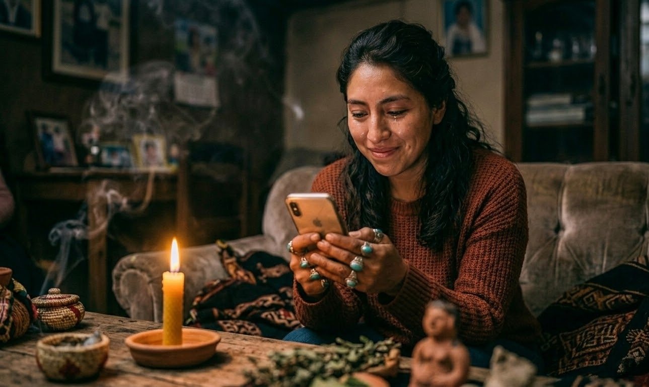 Cliente satisfecho con lectura de coca online — conexión desde cualquier parte del mundo