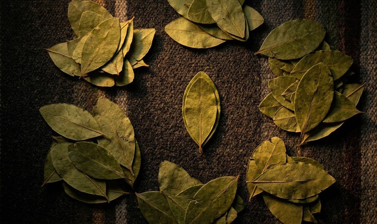 Hojas de coca entrelazadas en el manto andino — señal de amarre de amor en la lectura