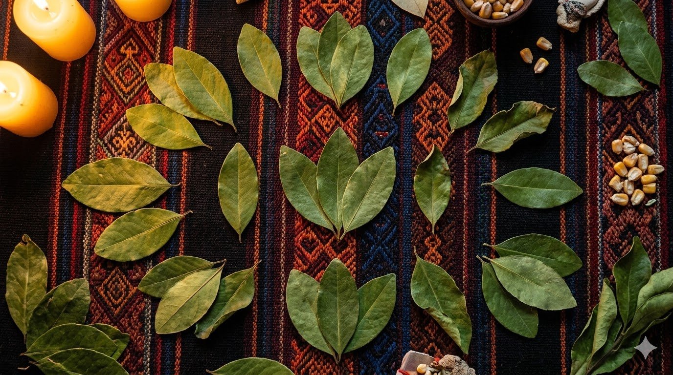 Hojas de coca sagradas en los Andes — guía espiritual ancestral de Yesi Romero