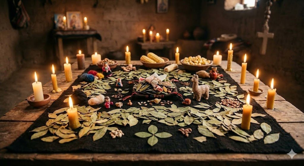 Lectura de coca con velas — magia blanca y fe andina