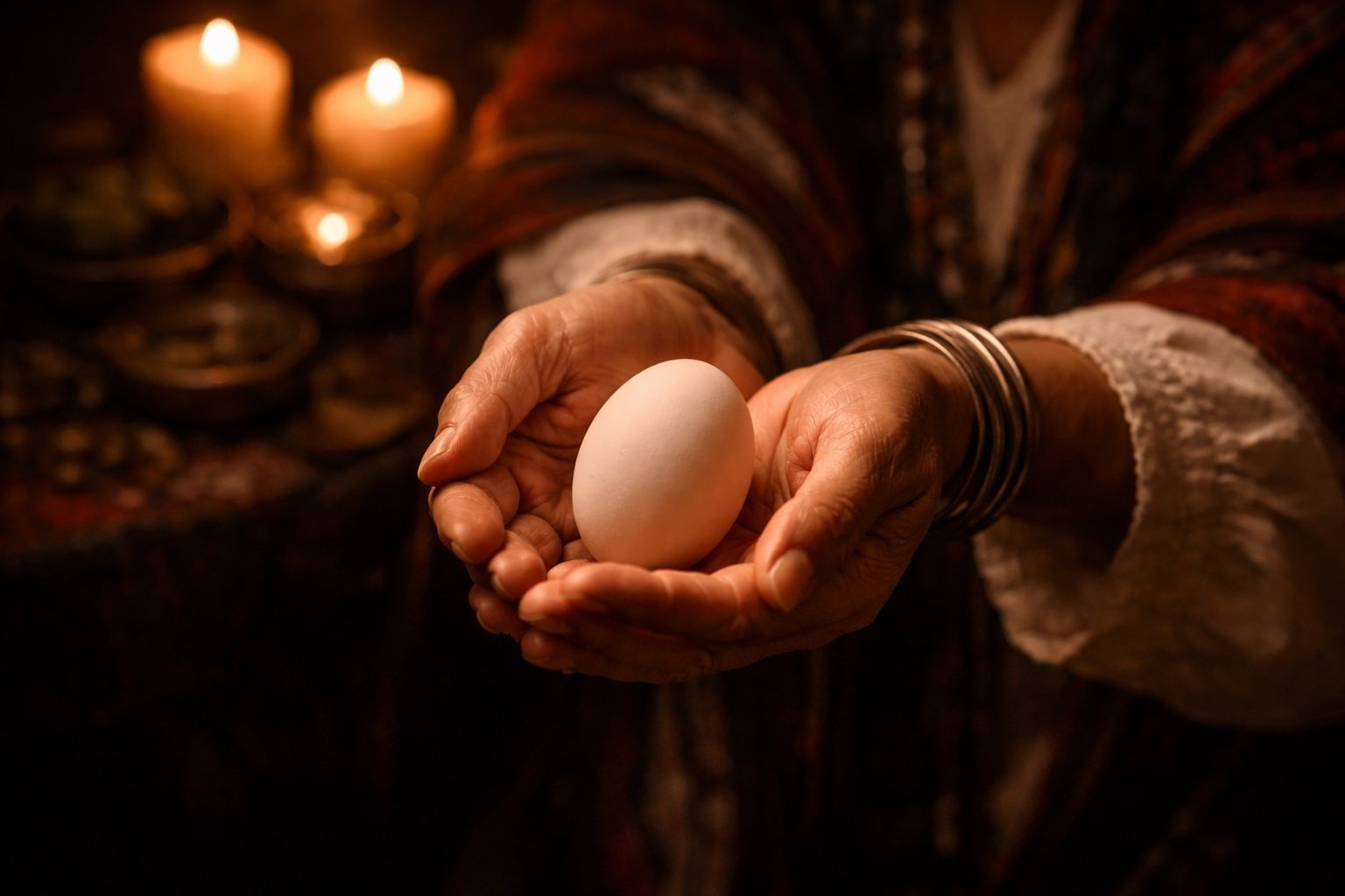 Pasada de huevo limpia energética andina — primer diagnóstico espiritual